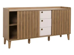 Aparador MCW-M48, natural, cajones blancos