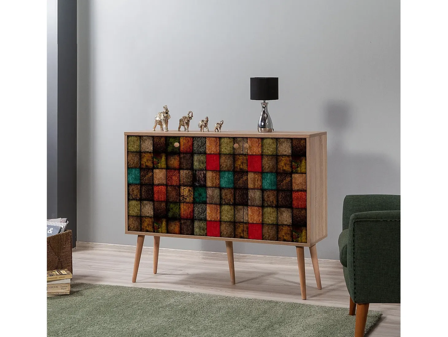 Aparador MEGA-723 sonoma color roble 120x36x90 cm