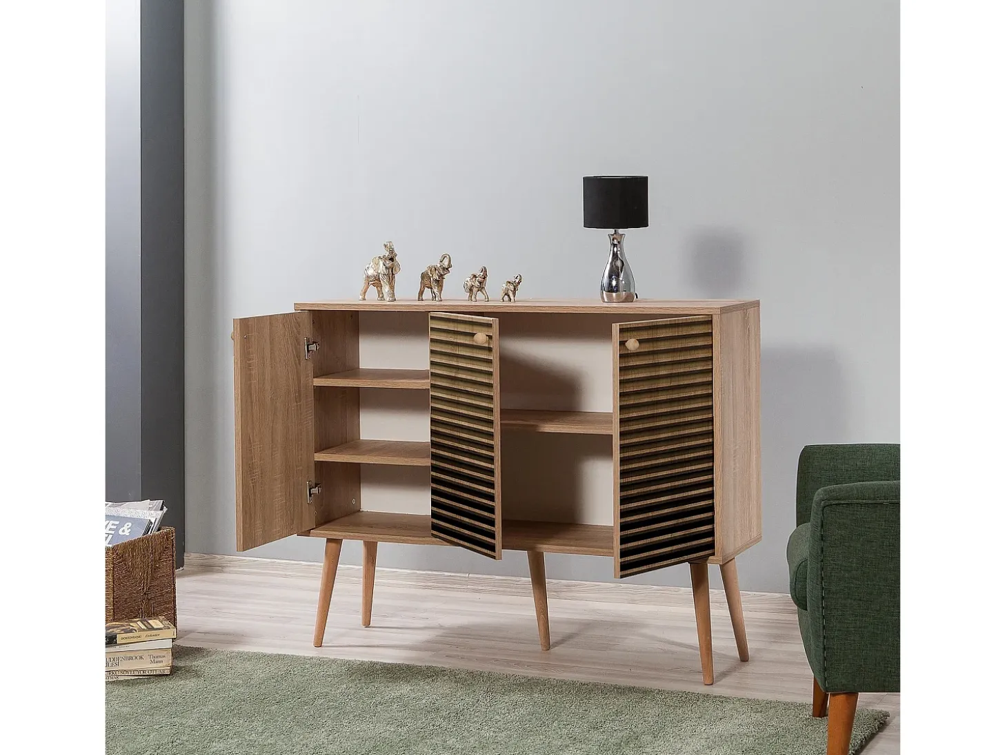 Aparador MEGA-220 sonoma color roble 120x36x90 cm