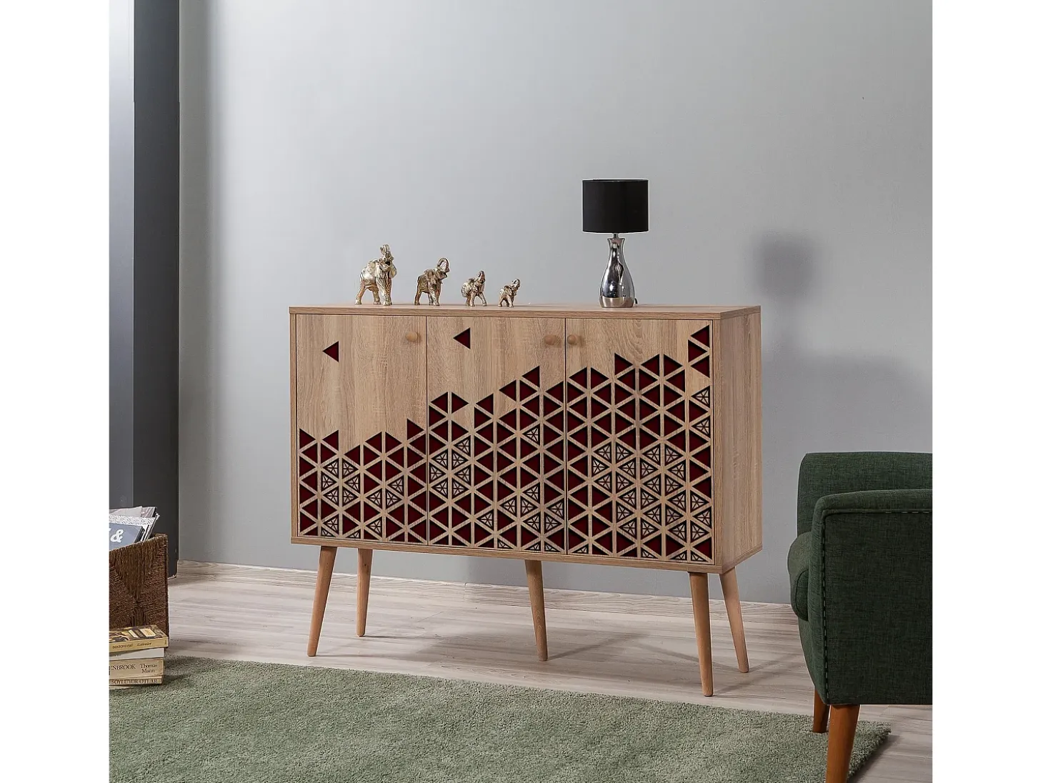Aparador Mega-122 sonoma color roble 120x36x90 cm
