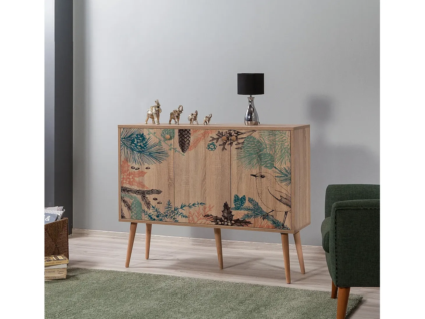 Aparador Mega-730 sonoma color roble 120x36x90 cm
