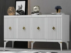 Aparador Midas Blanco dorado150x40x79 cm