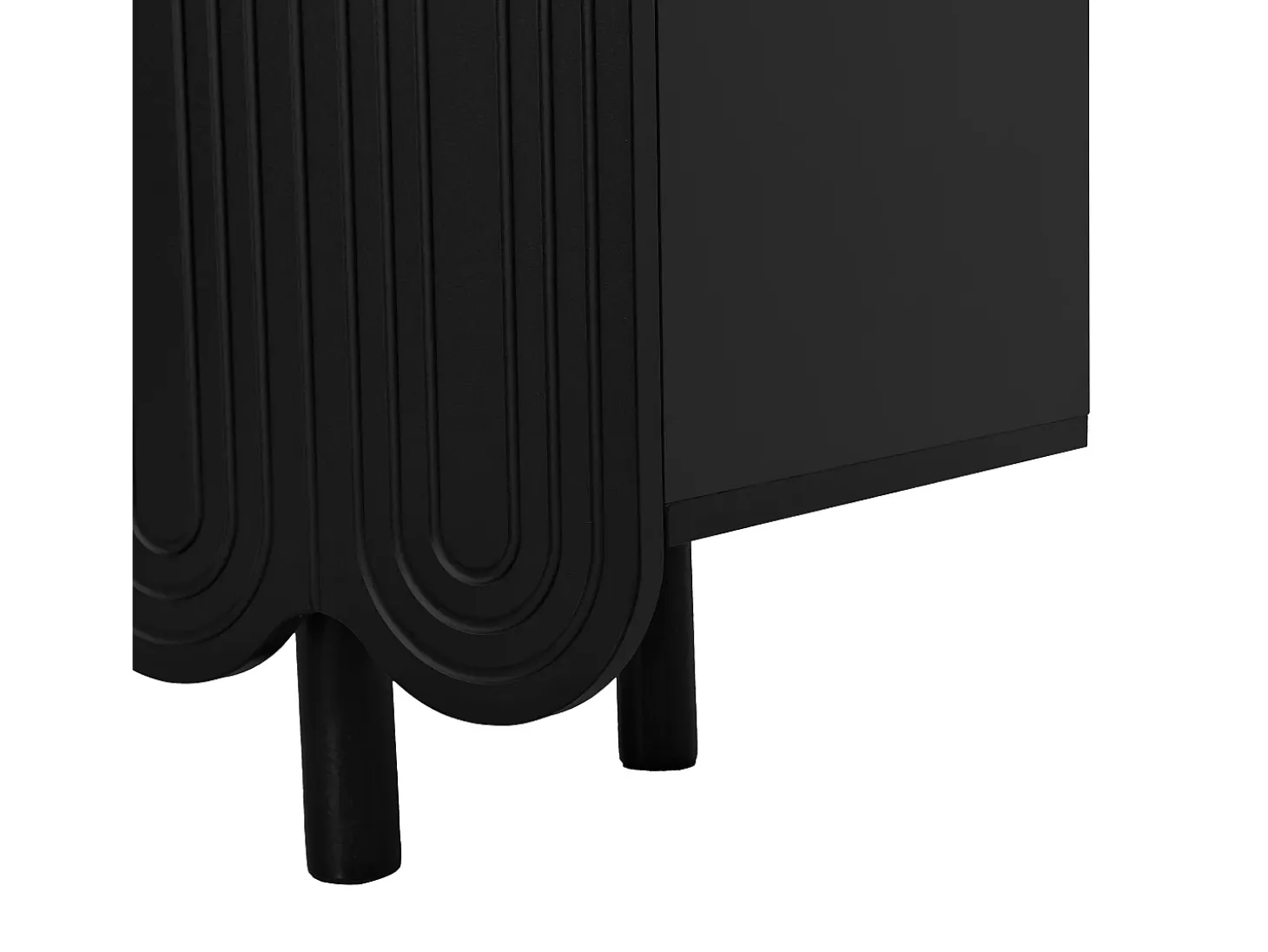 Aparador moderno - 4 puertas en forma de U con estantes - Negro