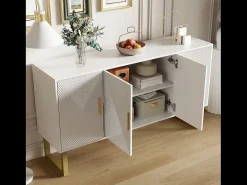 Aparador moderno - 4 puertas con estantes ajustables - Blanco