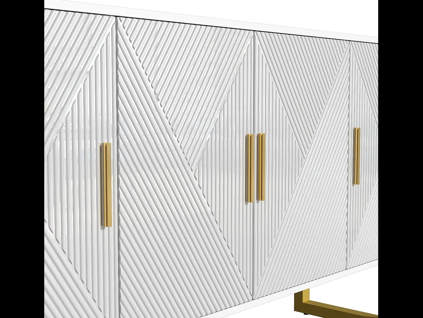 Aparador moderno - 4 puertas con estantes ajustables - Blanco