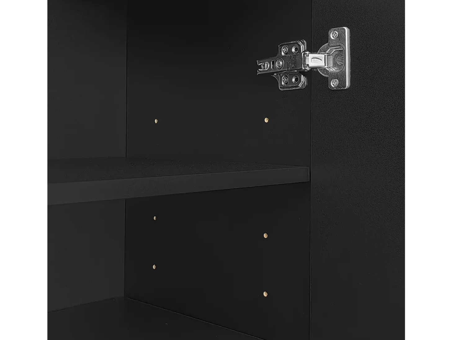 Aparador moderno - 2 puertas con estantes ajustables y 2 cajones - Negro