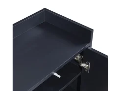 Aparador Moderno 120 x 30 x 80 cm - Aparador Estilo Minimalista con 4 Puertas para Comedor, Salón, Cocina - Negro