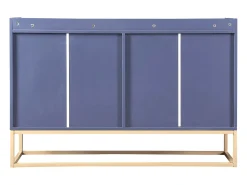 Aparador Moderno 120 x 30 x 80 cm - Aparador Estilo Minimalista con 4 Puertas para Comedor, Salón, Cocina - Azul Marino