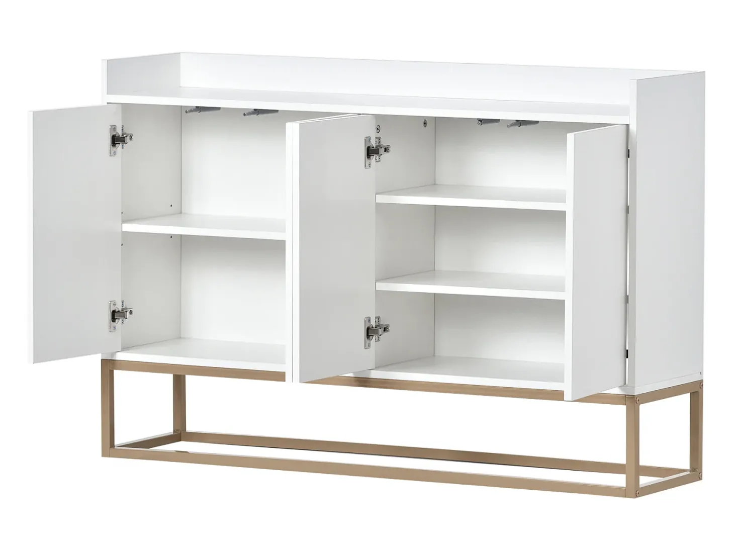 Aparador Moderno 120 x 30 x 80 cm - Aparador Estilo Minimalista con 4 Puertas para Comedor, Salón, Cocina - Blanco