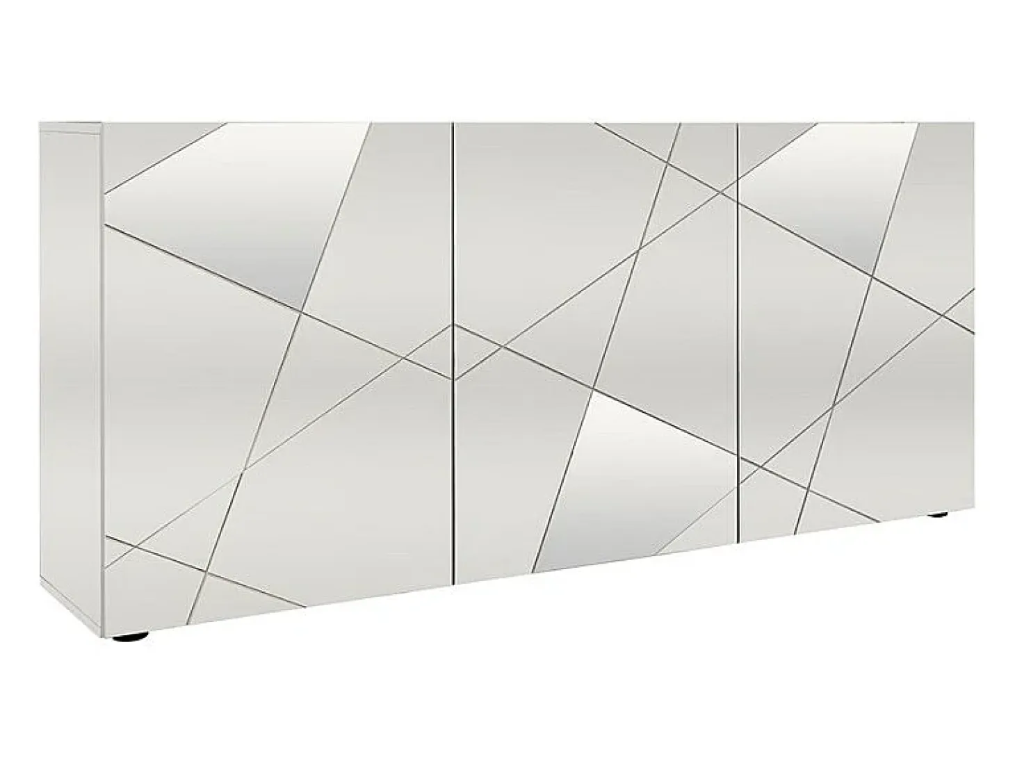 Aparador moderno blanco brillante 181cm 3 puertas espejo Vittoria WH S