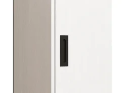 Aparador moderno con puerta de cristal templado y 3 cajones, mueble consola para entrada, aparador de cocina para pasillos, blanco (155x40x91,5 cm)