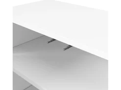 Aparador moderno con puertas onduladas - 120 x 35 x 80 cm - con estantes regulables - MDF - blanco