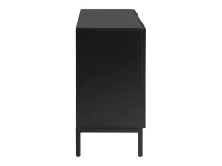 Aparador moderno de 4 puertas sin tiradores, 145 x 41,5 x 80 cm, para salón, comedor, color negro