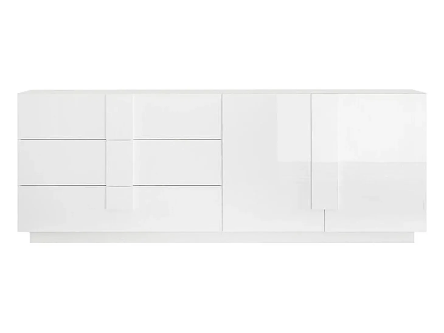 Aparador moderno de 2 puertas y 3 cajones en blanco brillante Jupiter WH L1
