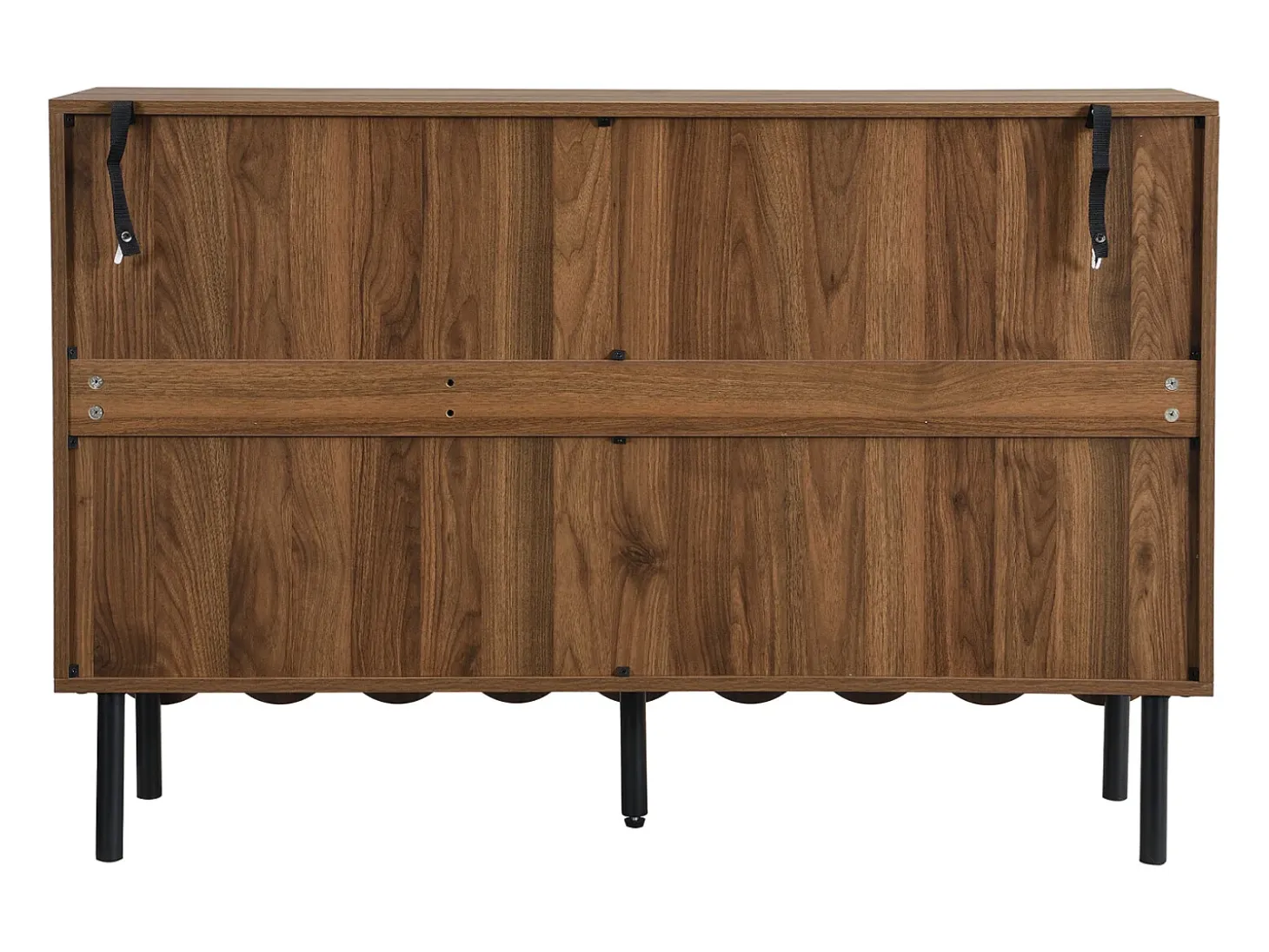 Aparador moderno de madera con puertas onduladas – 120x35x80 cm – para salón, recibidor y comedor