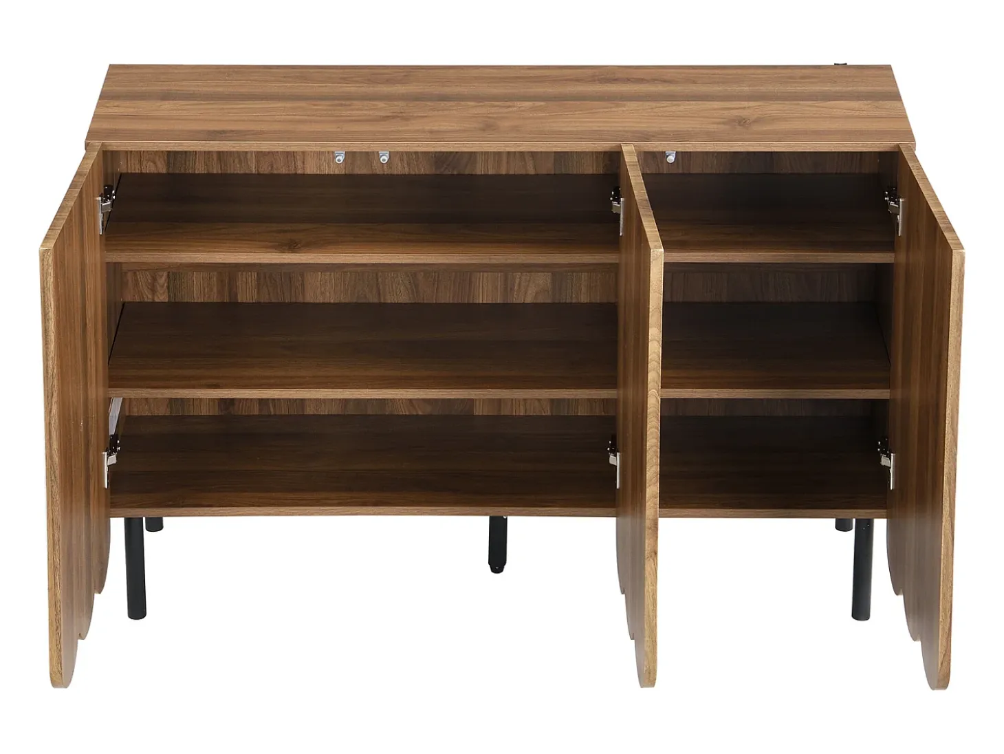 Aparador moderno de madera con puertas onduladas – 120x35x80 cm – para salón, recibidor y comedor
