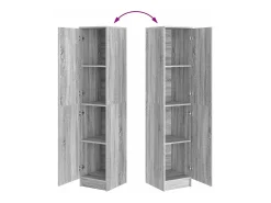 Aparador moderno rectangular mediano de MDF gris Sonoma