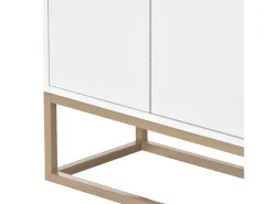 Aparador moderno 120x30 cm, cómoda con puertas, mueble de almacenaje, aparador sin tiradores, color blanco
