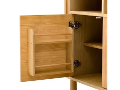 Aparador moderno 120x38x77cm - con 4 puertas - con patas de mueble ajustables - Natural