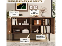 Aparador moderno y sencillo - 140 x 40 x 80 cm - mueble de almacenaje para salón - MDF - natural