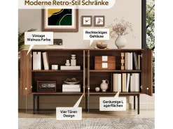 Aparador moderno y sencillo - 140 x 40 x 80 cm - mueble de almacenaje para salón - MDF - natural
