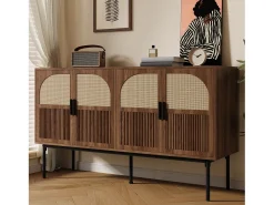 Aparador moderno y sencillo - 140 x 40 x 80 cm - mueble de almacenaje para salón - MDF - natural