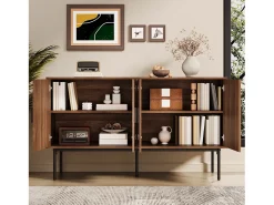 Aparador moderno y sencillo - 140 x 40 x 80 cm - mueble de almacenaje para salón - MDF - natural