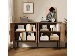 Aparador moderno y sencillo - 140 x 40 x 80 cm - mueble de almacenaje para salón - MDF - natural