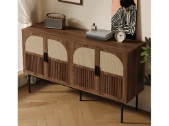 Aparador moderno y sencillo - 140 x 40 x 80 cm - mueble de almacenaje para salón - MDF - natural