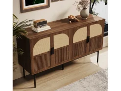 Aparador moderno y sencillo - 140 x 40 x 80 cm - mueble de almacenaje para salón - MDF - natural