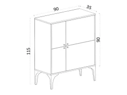 Aparador Moon blanco 90x35x115 cm