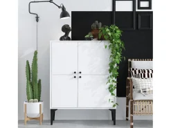 Aparador Moon blanco 90x35x115 cm