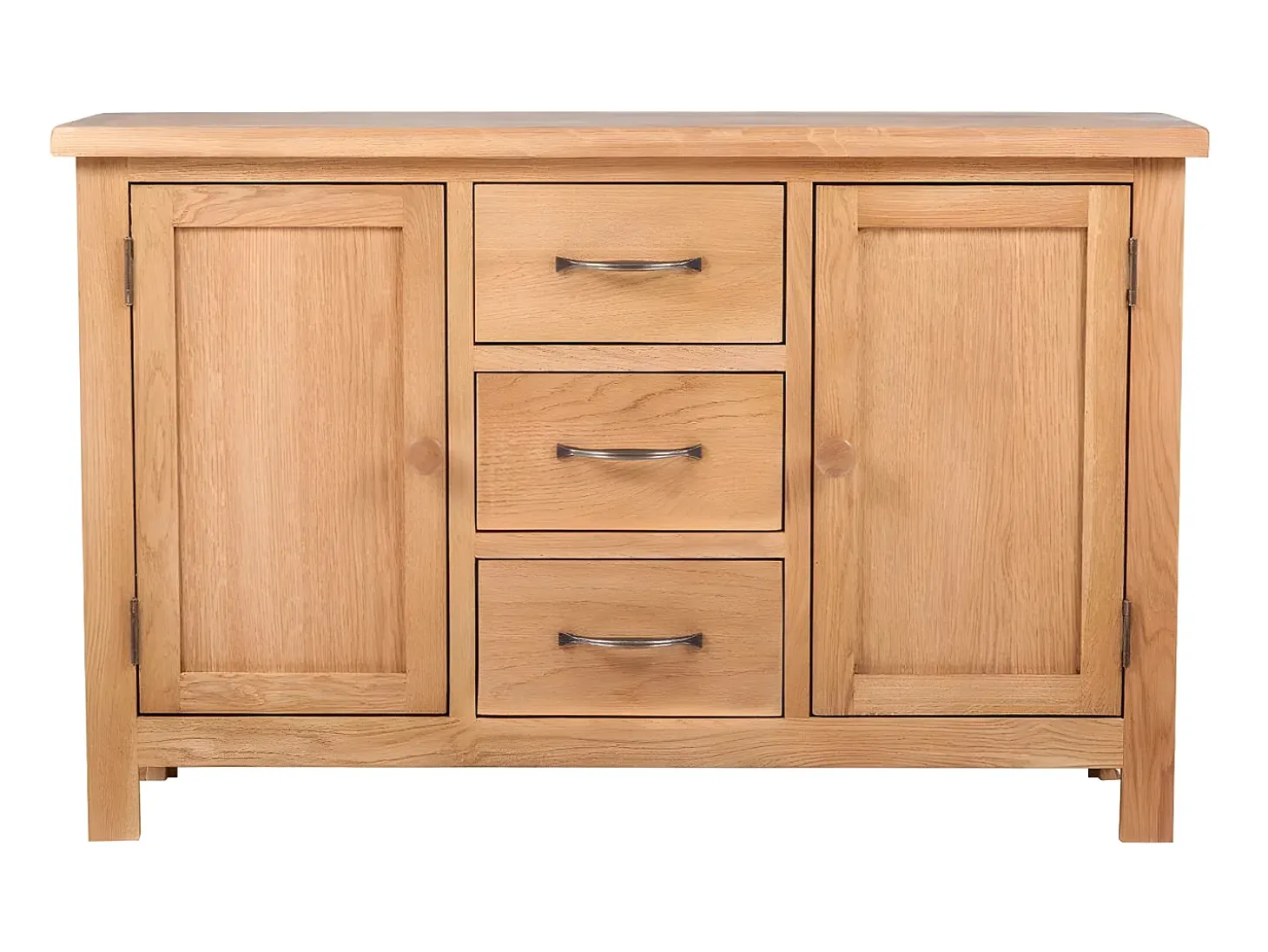 Aparador mueble buffet con 3 cajones y 2 armarios 110 cm madera maciza roble 4402244
