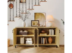 Aparador, mueble de cocina de 4 puertas, para entrada, salón, cocina, dormitorio, 160 x 35 x 80 cm