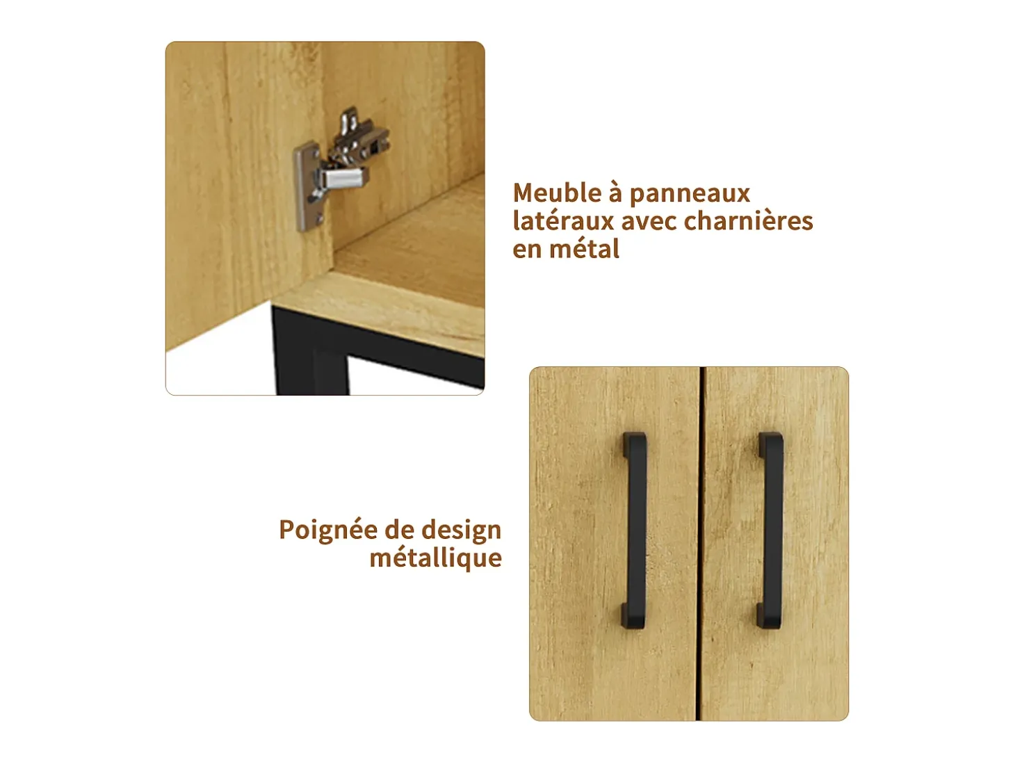 Aparador, mueble de cocina de 4 puertas, para entrada, salón, cocina, dormitorio, 160 x 35 x 80 cm