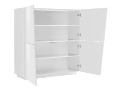 Aparador mueble salón vestíbulo 120 cm 4 compartimentos blanco brillante Vega Home