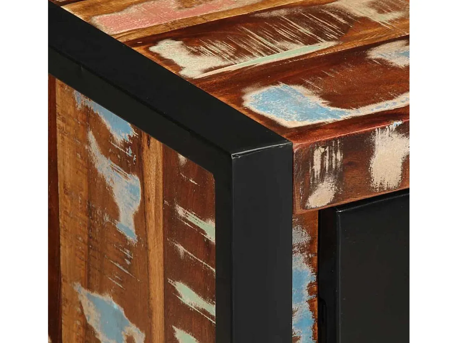 Aparador multicolor 55x35x70 cm madera maciza recuperada