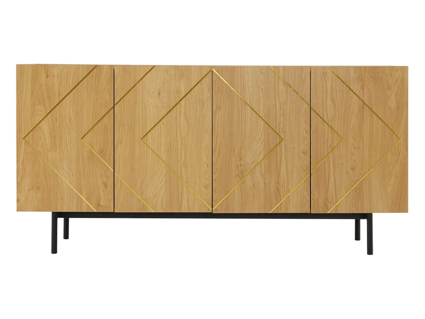 Aparador multifuncional de 4 puertas para salón, comedor y dormitorio 160x40x78cm