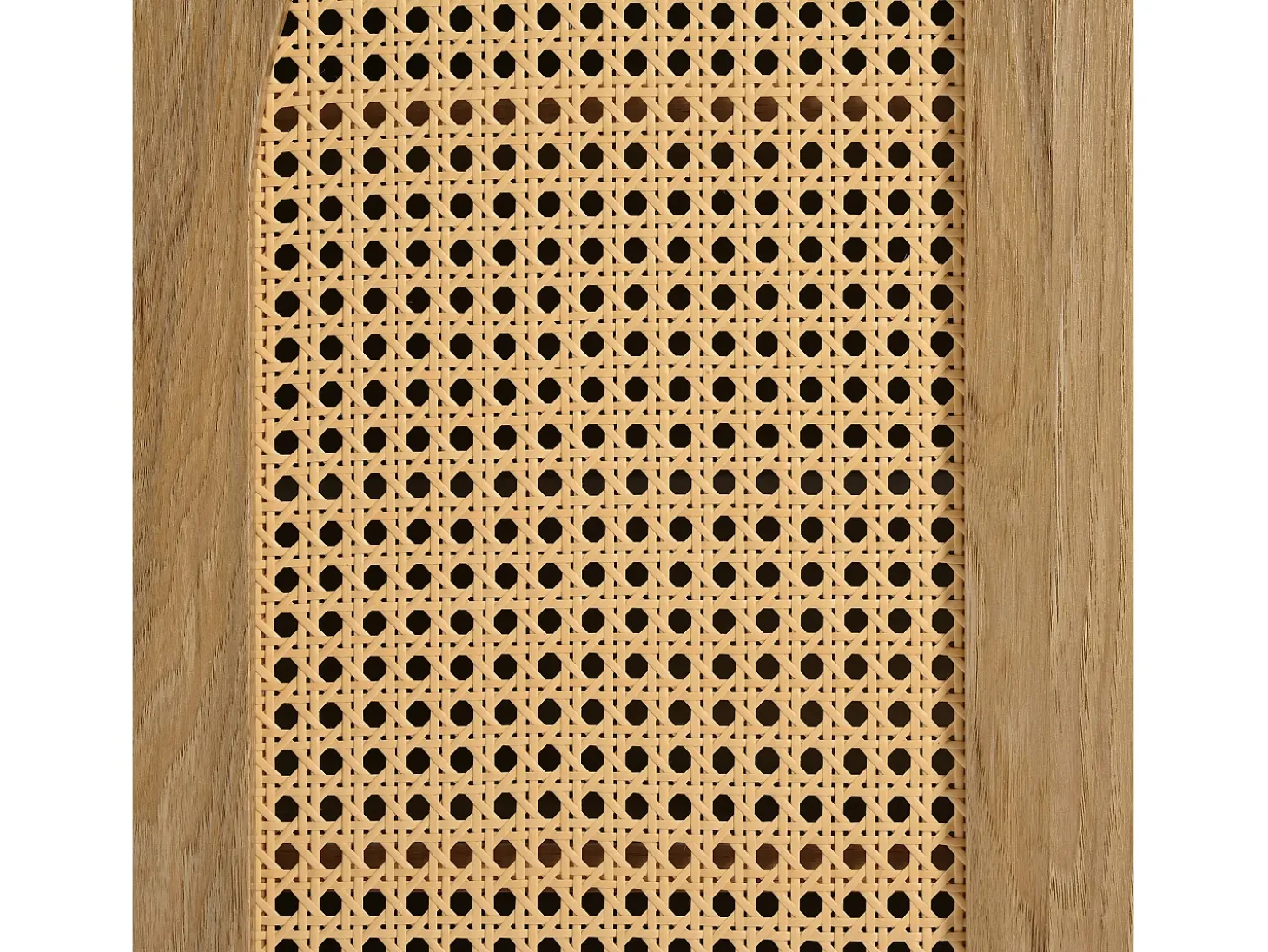 Aparador Natural - Aparador con 4 puertas de ratán y tiradores de metal - para comedor y salón