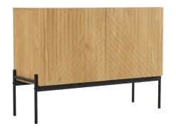 Aparador natural con 2 puertas y patas de metal negro para salones y dormitorios