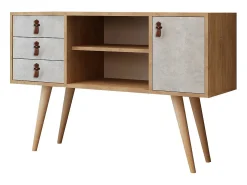 Aparador İndira color roble Blanco 120x40x80 cm