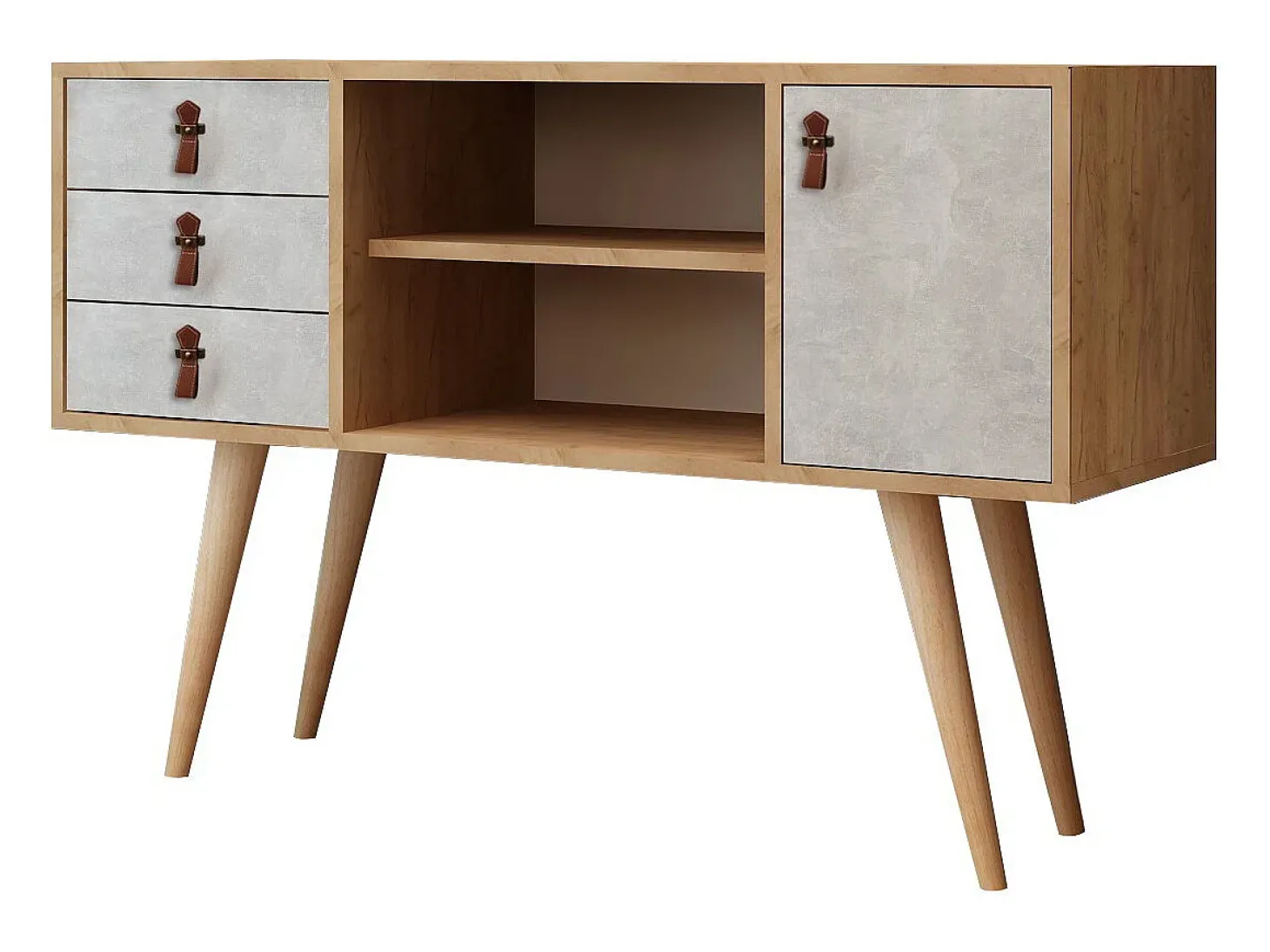 Aparador İndira color roble Blanco 120x40x80 cm