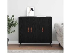 Aparador negro 90 x 34 x 80 cm Madera de ingeniería