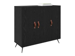 Aparador negro 90 x 34 x 80 cm Madera de ingeniería