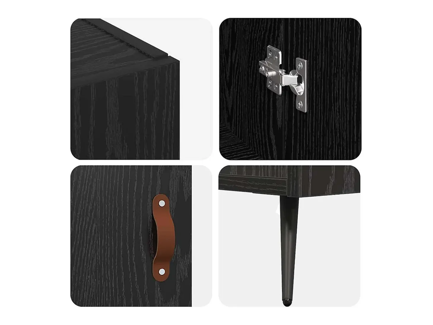 Aparador negro 90 x 34 x 80 cm Madera de ingeniería