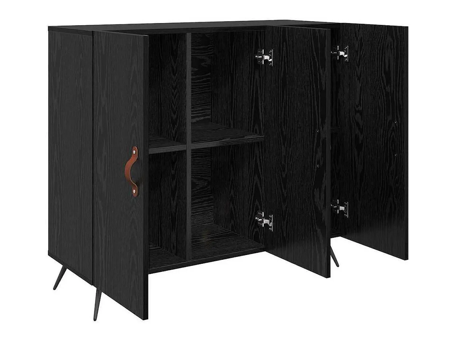 Aparador negro 90 x 34 x 80 cm Madera de ingeniería