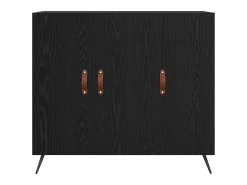 Aparador negro 90 x 34 x 80 cm Madera de ingeniería
