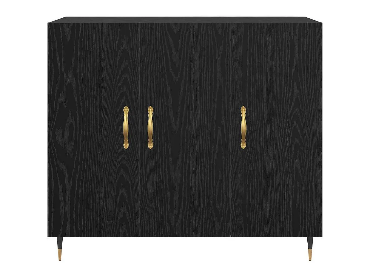 Aparador negro 90 x 34 x 80 cm Madera de ingeniería