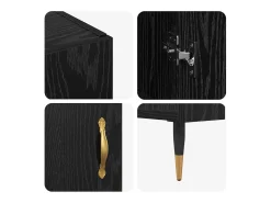 Aparador negro 90 x 34 x 80 cm Madera de ingeniería