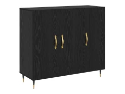 Aparador negro 90 x 34 x 80 cm Madera de ingeniería